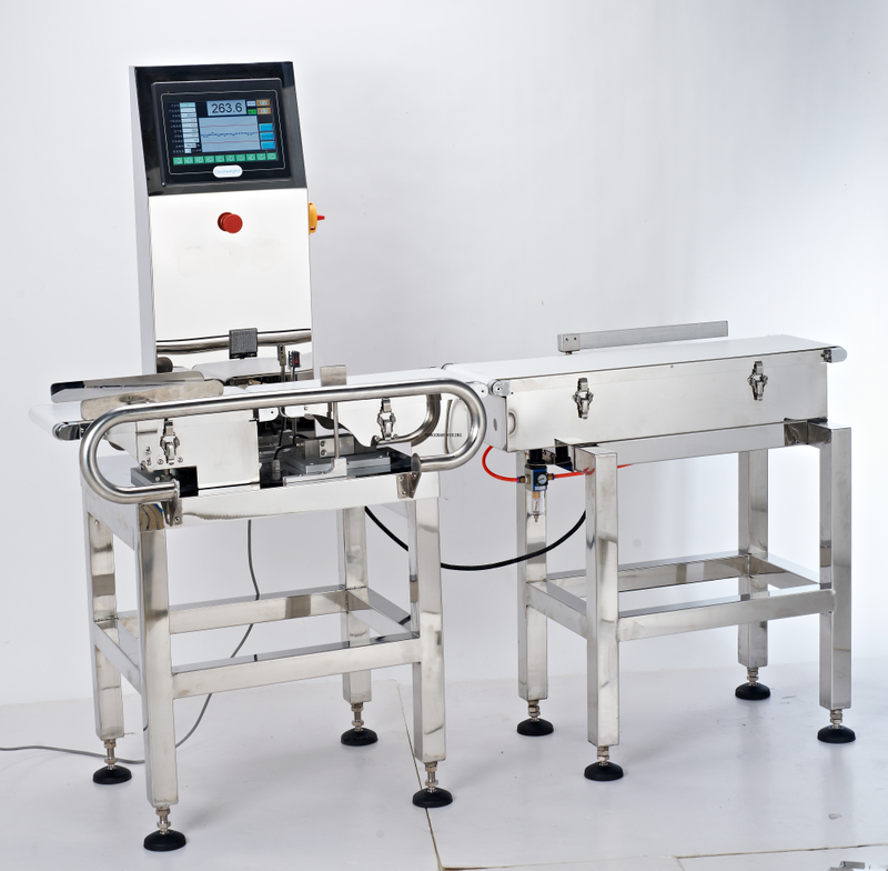 High accurate check weigher with pusher rejector