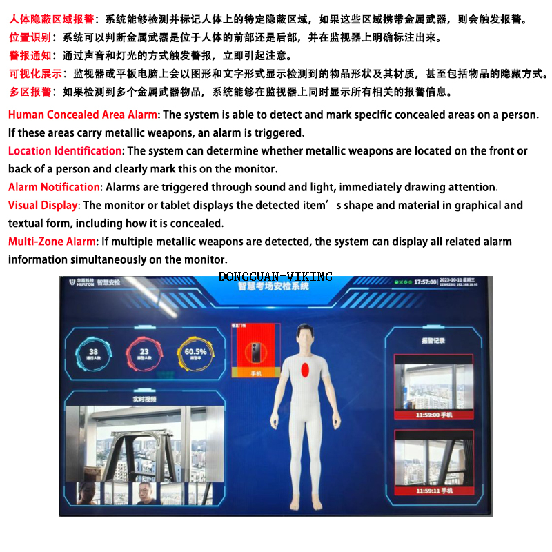 WMD100 Intelligent Walk-Through Metal Detection System - High-Precision Metal Classification Detection, Advanced Weapon Detection with Real-Time Monitoring