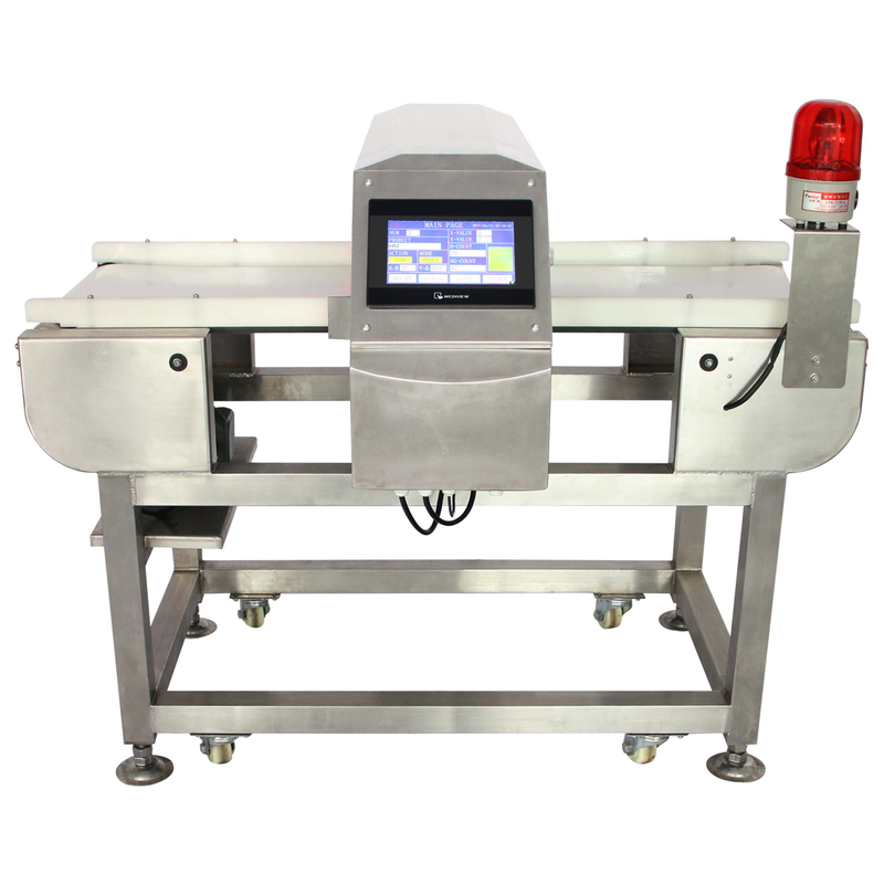 Touch screen metal detector for food manufacturing