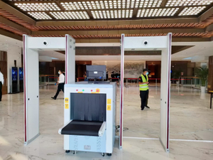 Security airport door frame walk through archway metal detector gate 